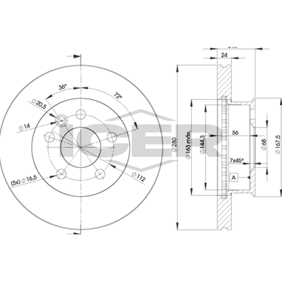 Fren Disk Ayna Ön Sağ ve Sol KALE BALATA TFD00063
