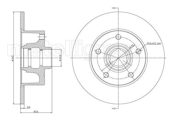Fren Disk Ayna Arka Sağ ve Sol Audi A4 Sedan (B5)(11.1994->)  METELLI 23-0394