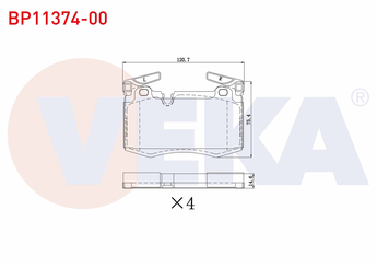 Fren Disk Balata Ön VEKA BP11374-00  