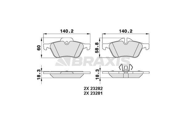 Fren Disk Balata Ön MINI Mini (R50,R53)(2001->)  BRAXIS AA0069