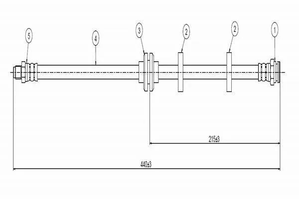 Fren Hortumu Ön Sağ veya Sol Fiat Bravo (182)(06.1995->)  CAVO C800 531A