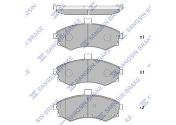 Fren Disk Balata Ön SANGSIN SP1152  581012DA40 5810117A10 581012DA30 581012DA31 581012DA60 581012FA01 581012SA31 5B1012DA31 581012FA00