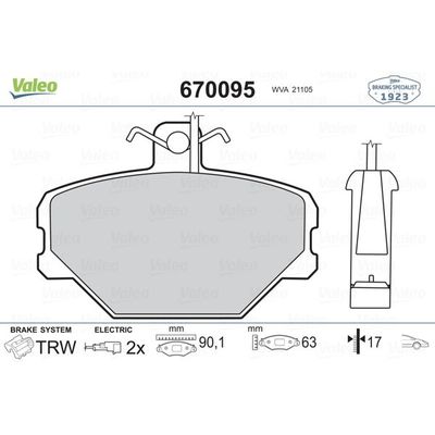 Fren Disk Balata Ön Fiat Tempra (159) 4 Kapı (1990->)  VALEO 670095