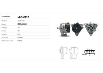 Alternatör  LUCAS ELEKTRIK LEA0847  41261017233 41.26101-7233 51261017231 51.26101-7231 51261017241 51.26101-7241 51261019266 51.26101-9266 51261017225 51261017229 51261017233 51261017266