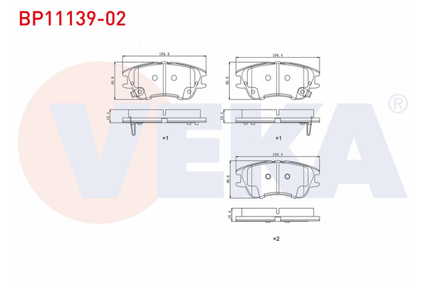 Fren Disk Balata Ön Hyundai Atos (MX)(1998->)  VEKA BP11139-02
