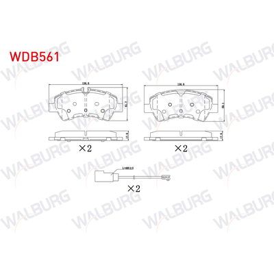 Fren Disk Balata Arka Ford Transit Custom P.Van (TTF)(2012->)  WALBURG WDB561