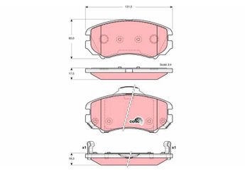 Fren Disk Balata Ön TRW GDB3386  581011FE00 581011FE01 58101-1FE01 581012HA10 58101-2HA10 58101-1FE00