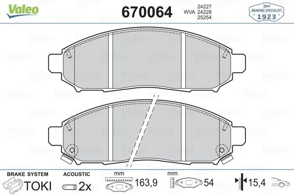 Fren Disk Balata Ön Nissan Leaf (ZE0)(01.2012->)  VALEO 670064
