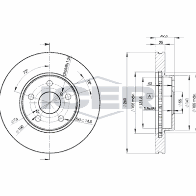 Fren Disk Ayna Ön Sağ ve Sol Toyota Avensis Combi SW (T22)(1998->)  KALE BALATA TFD00188