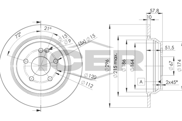 Fren Disk Ayna Arka Sağ ve Sol Mercedes Vito Kombi 4x4 (639)(06.2003->)  MANDO MBC035129