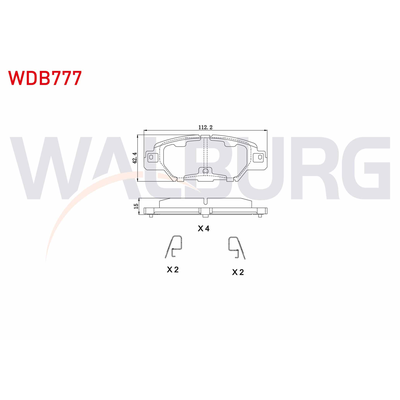 Fren Disk Balata Arka Mazda CX-5 (KE)(2012->)  WALBURG WDB777