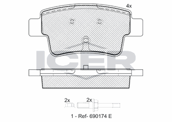 Fren Disk Balata Arka MAGNETI MARELLI 323700016200  77363959 1605356 93189823 24349 AC832981D PAD1559 130460 38282 38482 573166B