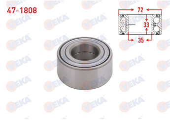 Teker Rulmanı Ön Sağ veya Sol VEKA 47-1808  1587565 1603337 332676 71714459 71753062 9S51J 1K018 71745047 60815902 71714457 332677 3326.77 9S51J1K018BA 9S 51 J1K01 8BA 93188890 71753061 51753791 1603338 16 03 338