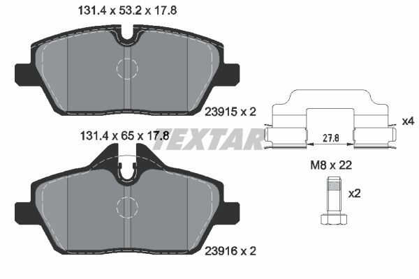 Fren Disk Balata Ön BMW 2 Serisi Active Tourer (F45)(2014->)  TEXTAR 2391503