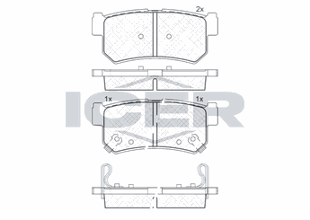 Fren Disk Balata Arka AYD 60302A  48413090A0 4841308050 48413090A1 4841305100 48413-05100 4841305102 48413-05102 48413-08050 4841308051 48413-08051 4841305101 48413-05101 48413-090A0 48413-090A1