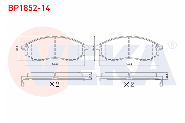 Fren Disk Balata Ön Nissan Murano (Z51)(06.2008->)  VEKA BP1852-14