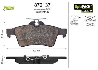 Fren Disk Balata Arka VALEO 872137  1360304 1012799240 15271565 20397