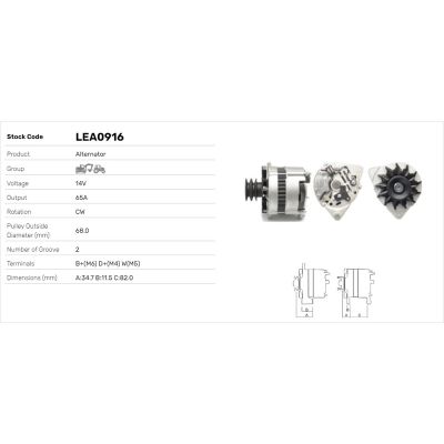 Alternatör  LUCAS ELEKTRIK LEA0916