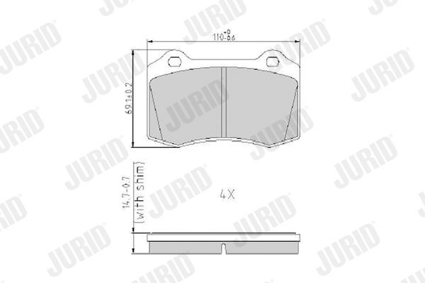 Fren Disk Balata Ön veya Arka Jaguar XK (XK8/XKR) Coupe (X100)(10.1996->)  JURID 573149J