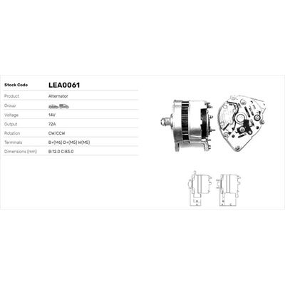 Alternatör  LUCAS ELEKTRIK LEA0061