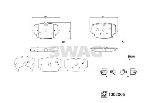 Fren Disk Balata Ön BMW X1 Serisi (U11)(2022->)  SWAG 33 11 4165