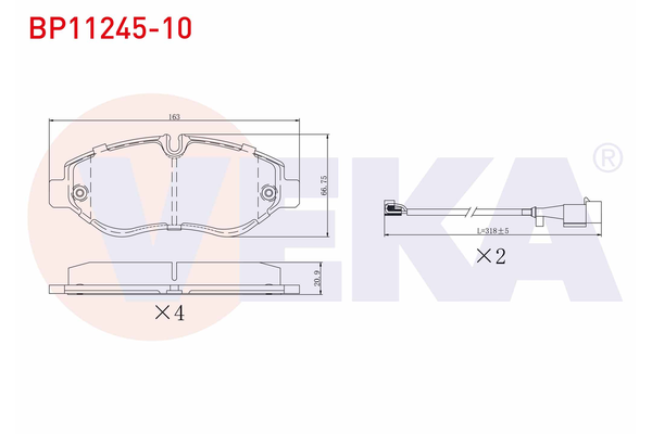 Fren Disk Balata Ön Iveco Daily Kargo Aracı  (Sommer)(2014->)  VEKA BP11245-10