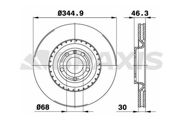 Fren Disk Ayna Ön Sağ ve Sol Audi S4 Cabriolet (8H)(02.2004->)  BRAXIS AD1068