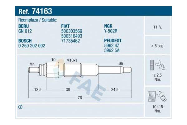 Isıtma Bujisi  Citroen Jumper P.Van (01.2002->)  FROW 162.1904.042