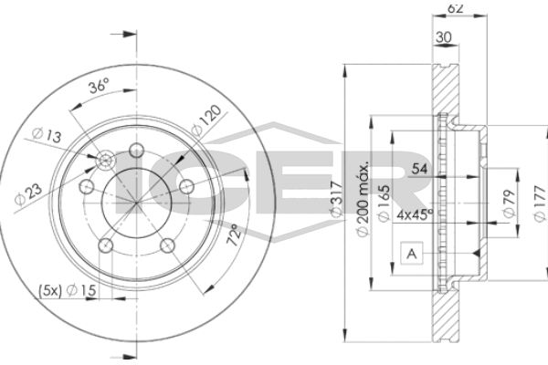 Fren Disk Ayna Ön Sağ ve Sol Land Rover Range Rover Sport (01.2005->)  FERODO DDF1430