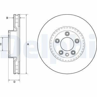 Fren Disk Ayna Ön Sol Volkswagen Touareg (7L6)(12.2006->2010)  DELPHI BG9168C