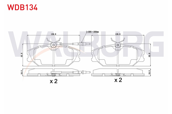 Fren Disk Balata Ön Renault Safrane (B54)(09.1996->)  WALBURG WDB134