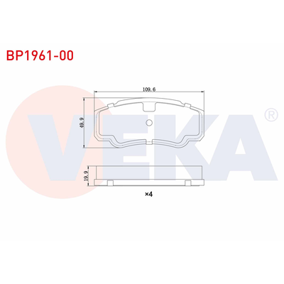 Fren Disk Balata Arka Fiat Ducato P.Van 10 (03.1994->)  VEKA BP1961-00
