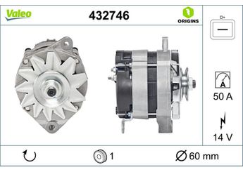Alternatör  VALEO 432746  570504 5705-04 57052Z 5705-2Z 570588 5705-88 5705P8 5705-P8 5705Q3 5705-Q3 9405705048 95607228 9610580380 555781 570236 5702-36 570546 5705-46 570555 5705-55 5705P4 5705-P4 57051H