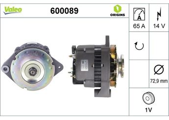 Alternatör  VALEO 600089  797E 38541827 38566006 38575619