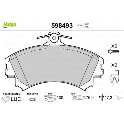 Fren Disk Balata Ön Mitsubishi Colt 5 Kapı (Z30)(2008->)  VALEO 598493