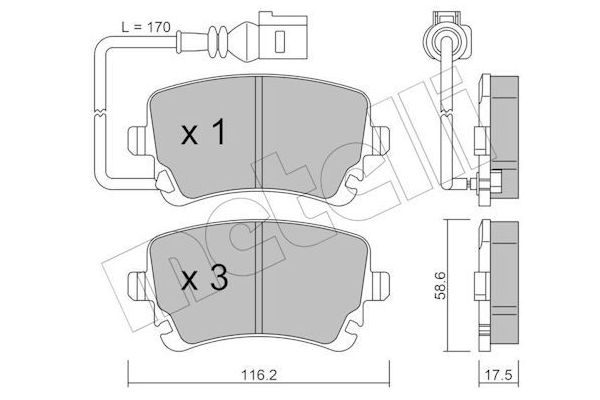 Fren Disk Balata Arka Volkswagen T6.1 Transporter P.Van (SH)(07.2019->2024)  METELLI 22-0554-0