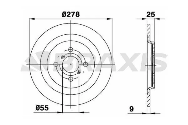 Fren Disk Ayna Arka Sağ ve Sol Toyota Yaris (KSP1/NLP1/NSP1)(2011->)  BRAXIS AE0120