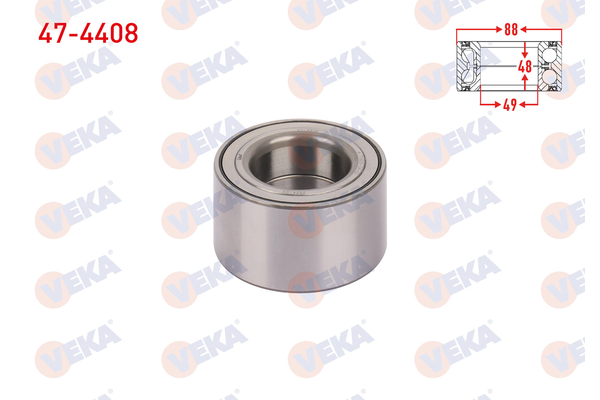 Teker Rulmanı Ön Sağ veya Sol Volkswagen Amarok (S6B)(08.2016->2020)  VEKA 47-4408