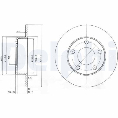 Fren Disk Ayna Arka Sağ ve Sol Volkswagen Passat Variant (3B6)(11.2000->2005)  DELPHI BG3381