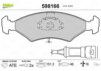 Fren Disk Balata Ön VALEO 598166  1130715 1206062 1595524 1613128 5015920 5018195 5018900 5023995 6109375 6127520 6133128 6 133 128 6155611 6155953 6 155 953 6166953 6174787 87FX2K021HA 87FX-2K021-HA 87FX2KO21HA 87FX-2KO21-HA