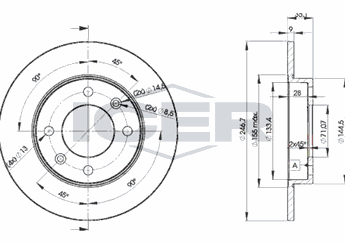 Fren Disk Ayna Arka Sağ ve Sol WALBURG WBD1205C  4246W9 4246X8 42495 424950 424952 424953 42499 424990 E169198 4246.W9 4246.X8 4249.53 4249.52 4249.90
