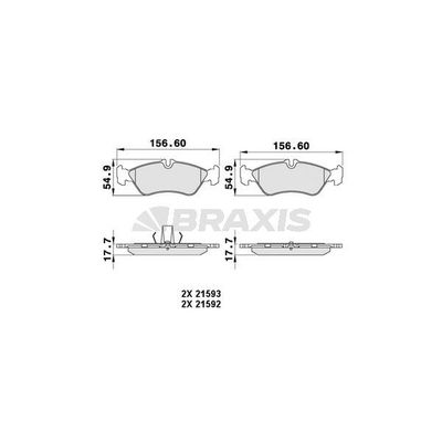 Fren Disk Balata Arka Volkswagen LT P.Van/Minibüs (01.1996->2006)  BRAXIS AA0198