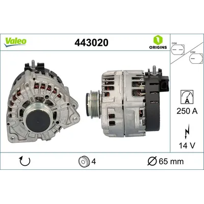 Alternatör  Mercedes S -Serisi Maybach Sedan (BM 222)(12.2014->)  VALEO 443020