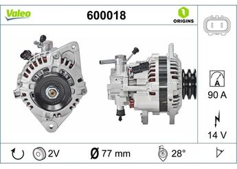 Alternatör  VALEO 600018  3730042871 37300-42871 3730042872 37300-42872 3730042873 37300-42873