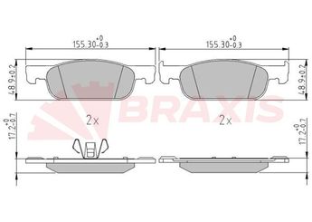Fren Disk Balata Ön BRAXIS AA0675  410604682R 410605536R 41 06 055 36R