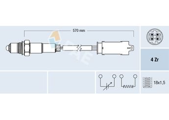 Oksijen (Lambda) Sensörü  FAE 77266  11781742051 11 781 742 051 11781743996 11 781 743 996 1742051 1 742 051 1743996 1 743 996 11751742052 11 75 1 742 052 MHK000030 PB22560 PB 22560 PB22560PA PB 22560 PA MHK 000030 17420519 SG1106 SG-1106