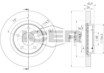 Fren Disk Ayna Ön Sağ ve Sol BOSCH 0 986 479 358  40206JG00A 402061KC1A 402061KC1B 402061KC3A 40206JD00A 40206JG00C