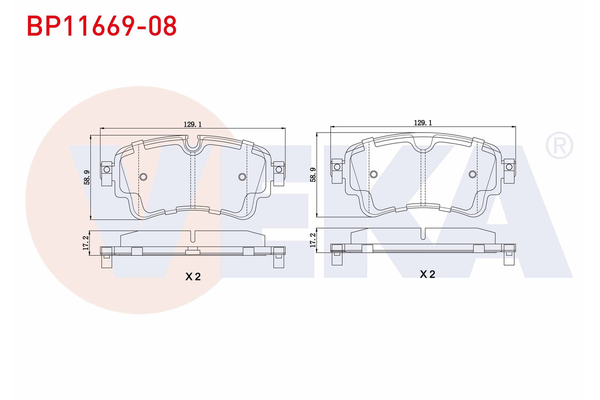 Fren Disk Balata Arka Volkswagen Touareg (CR7)(2018->2023)  VEKA BP11669-08