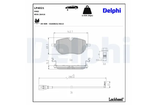 Fren Disk Balata Ön Skoda Enyaq Coupé (5AC)(01.2022->)  DELPHI LP4021