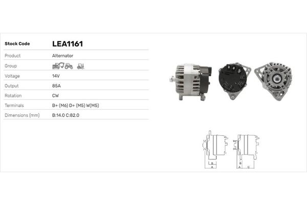 Alternatör  LUCAS ELEKTRIK LEA1161